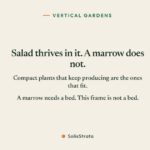 Salad thrives in it. A marrow does not.